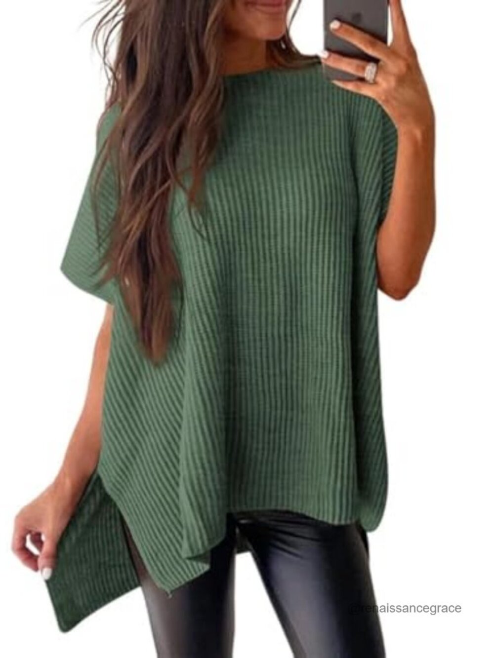 SHEWIN Womens Short Sleeve Crewneck Sweater Casual Loose Knit Pullover Tunic